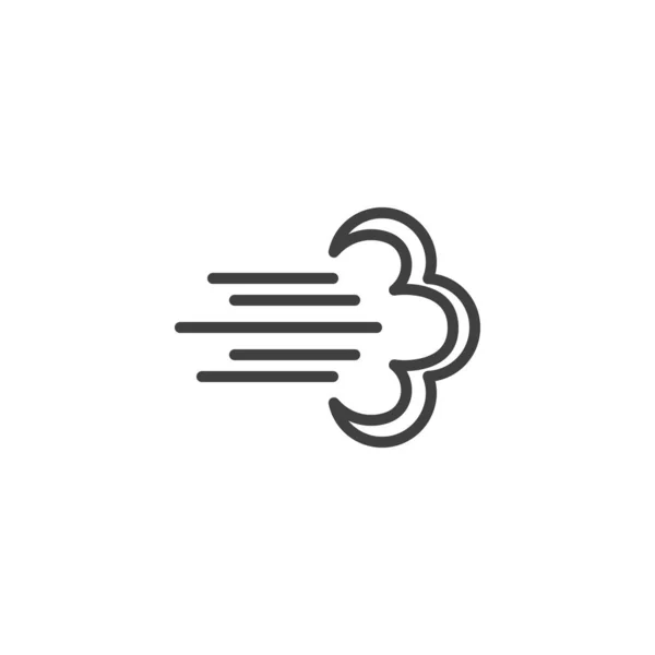 Gust Wind Blow Line Icon Inglés Signo Estilo Lineal Para — Vector de stock