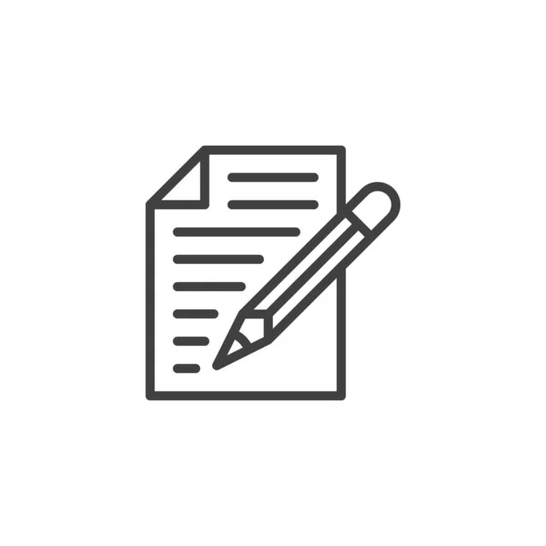 Papier document, Formulier lijn pictogram — Stockvector