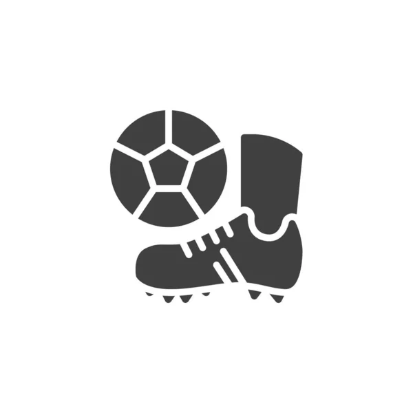 Fußballschuh und Ball-Vektor-Symbol — Stockvektor