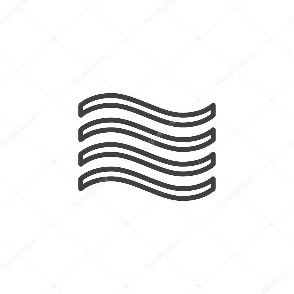 Wind blow line icon. Air conditioning linear style sign for mobile concept and web design. Fresh air outline vector icon. Symbol, logo illustration. Vector graphics