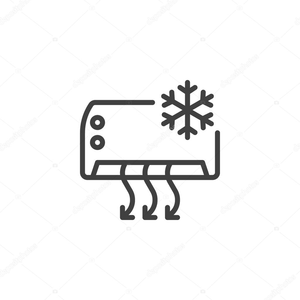 Air conditioner cooling function line icon