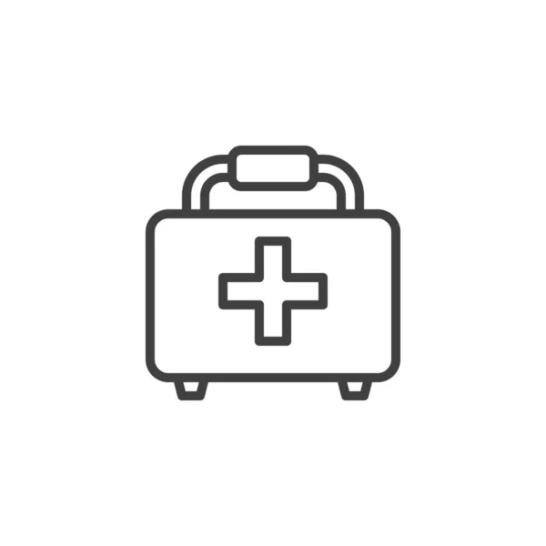 医療ケースラインのアイコン モバイルコンセプトとウェブデザインのためのリニアスタイルのサイン 応急処置キットのアウトラインベクトルアイコン シンボル ロゴイラスト ベクトルグラフィックス — ストックベクタ