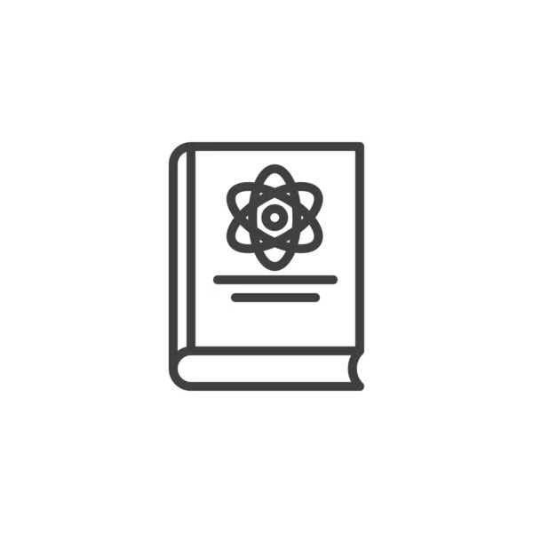 化学系の本のアイコン モバイルコンセプトとウェブデザインのためのリニアスタイルのサイン 原子の輪郭ベクトルのアイコンで予約する シンボル ロゴイラスト ベクトルグラフィックス — ストックベクタ