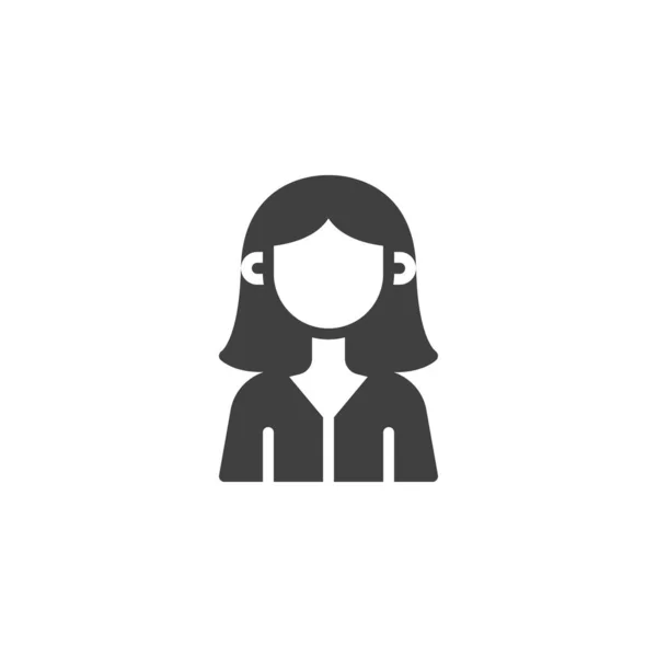 Icône Vectorielle Avatar Fille Sans Visage Femme Utilisateur Rempli Signe — Image vectorielle
