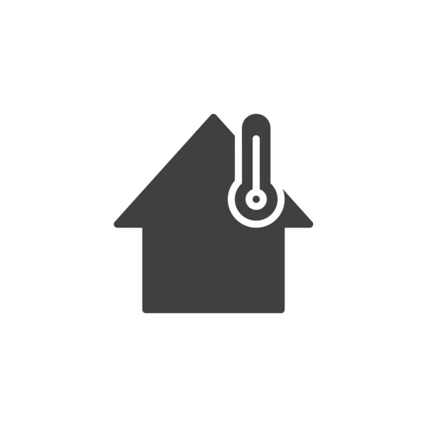 Ícone Vetor Controle Temperatura Doméstico Inteligente Sinal Plano Cheio Para — Vetor de Stock