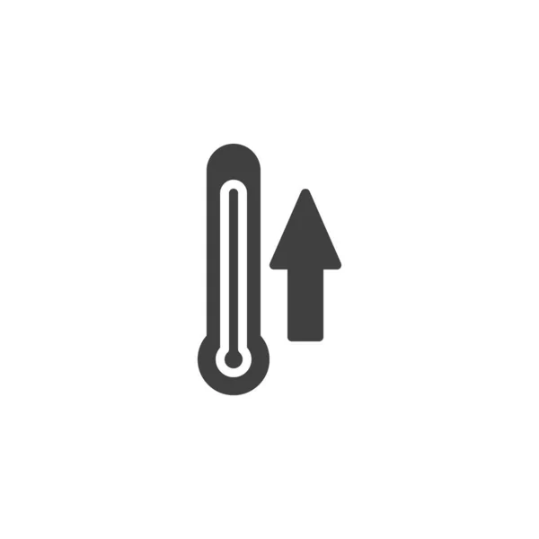 Temperatuur Omhoog Pijl Vector Pictogram Gevuld Plat Bord Voor Mobiel — Stockvector