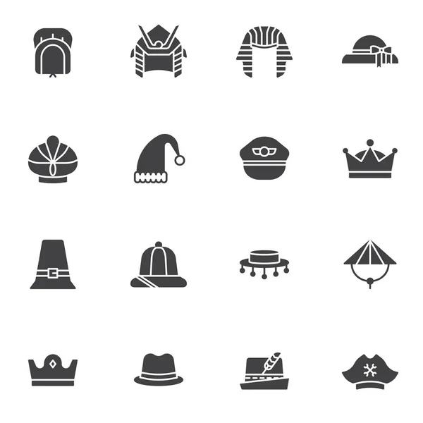 Icono Casco Fiesta Carnaval Conjunto Colección Paquete Línea Trazo Contorno — Vector de stock