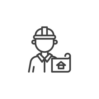 Mimari işçi tanıtım çizgisi simgesi