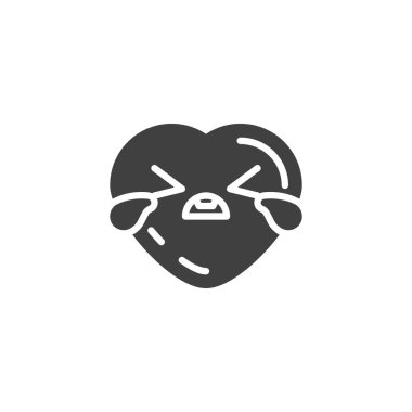 Yüksek sesle ağlayan kalp ikonu vektör simgesi