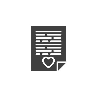 Kalp vektör simgesi ile aşk mektubu