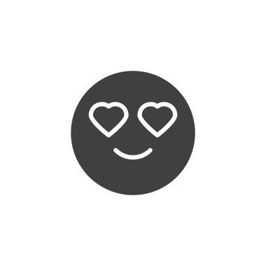 Kalp-Gözleri emoji vektör simgesi ile Gülümseyen Yüz