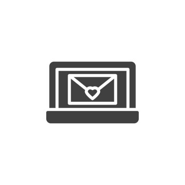 Aşk posta vektör simgesi olan dizüstü bilgisayar