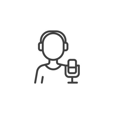 Radyo sunucusu işçi satırı simgesi