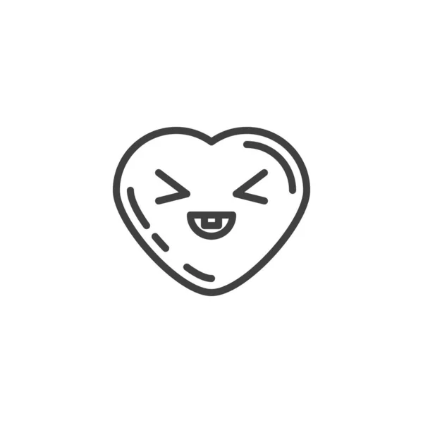 Grinning szembe Emoji vonal ikonja — Stock Vector