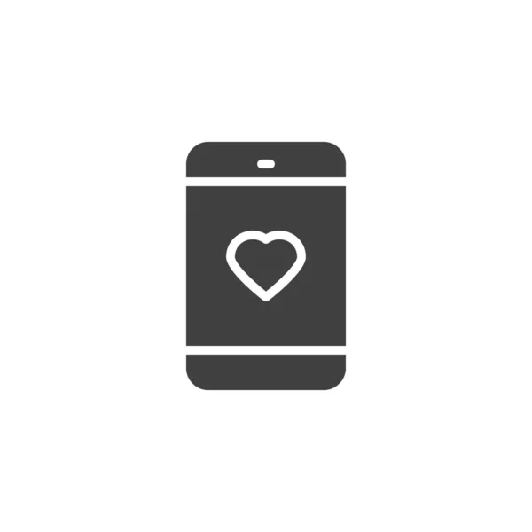 심장에 벡터 아이콘 이 있는 스마트폰 — 스톡 벡터
