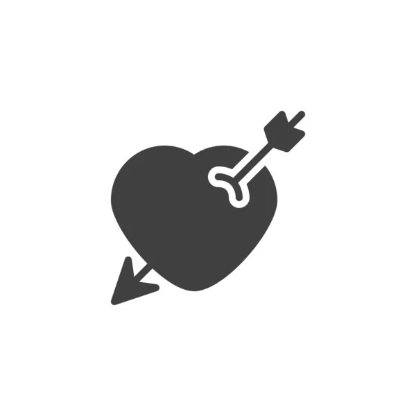 Heart pierced with arrow vector icon — Stock Vector