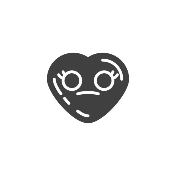 Spláchnuté srdce tvář emoji vektor ikona — Stockový vektor
