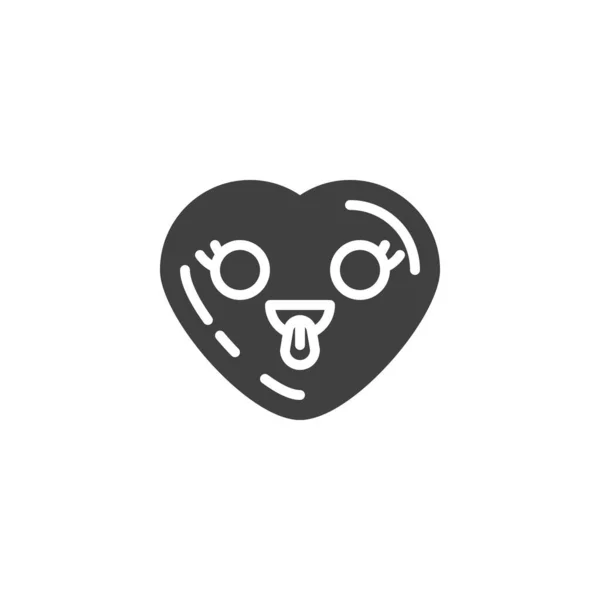 Πρόσωπο καρδιάς με εικονίδιο διάνυσμα γλώσσας emoji — Διανυσματικό Αρχείο