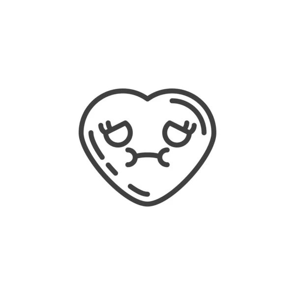 Ναυτία εικονίδιο emoji γραμμή προσώπου — Διανυσματικό Αρχείο