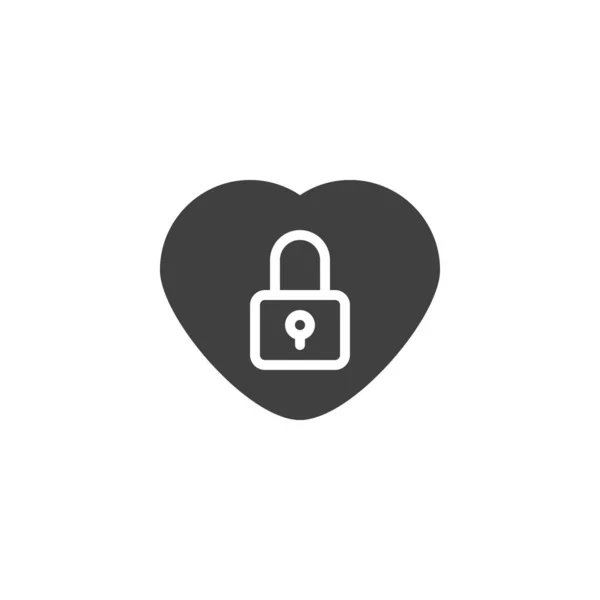 Heart lock vector icon — Stock Vector