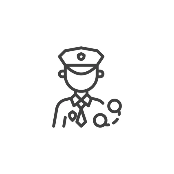 警察の男の職業アバターラインアイコン — ストックベクタ