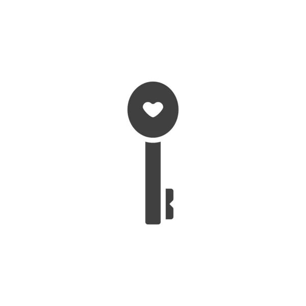 Heart key vector icon — Stock Vector