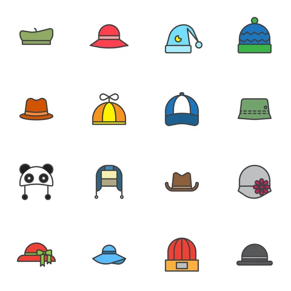 Universal chapéus capacete elementos coleção — Vetor de Stock
