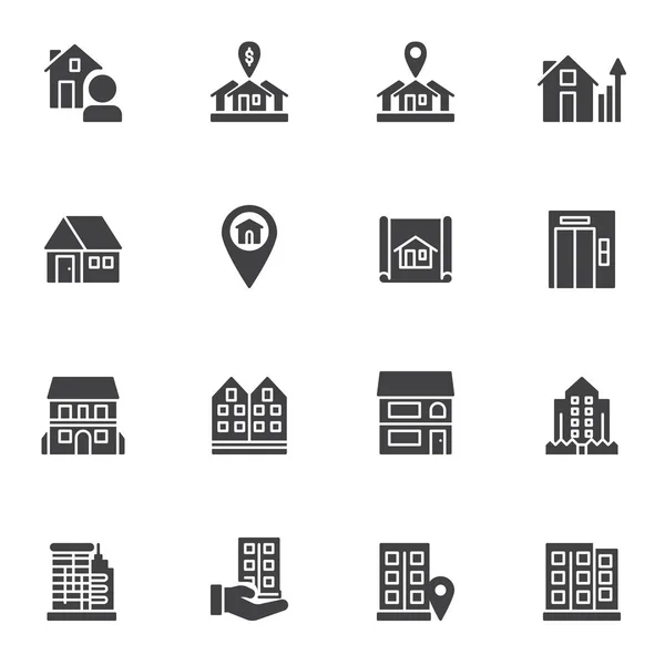 Insieme di icone vettoriali immobiliari — Vettoriale Stock