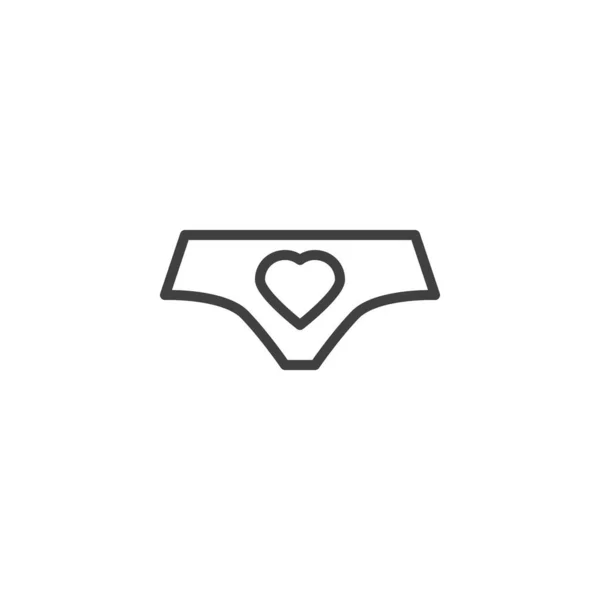 Dia dos Namorados ícone de linha de roupa interior — Vetor de Stock