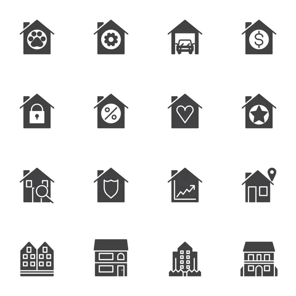 Servizio immobiliare vector icons set — Vettoriale Stock