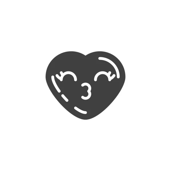 Φιλιά πρόσωπο με χαμογελαστά μάτια emoji διάνυσμα εικονίδιο — Διανυσματικό Αρχείο