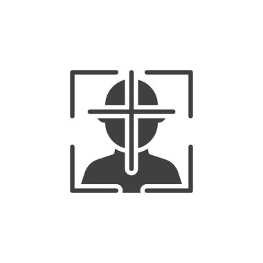 Biyometrik yüz tanımlama vektörü simgesi