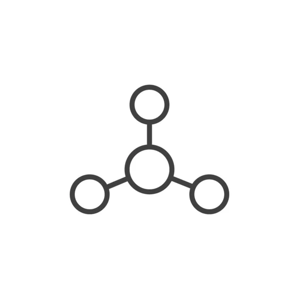 Üçgen moleküler yapı çizgisi simgesi — Stok Vektör