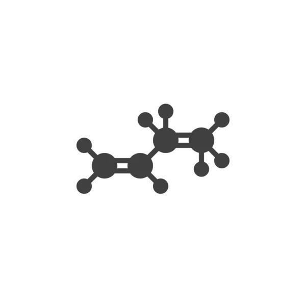 Butileno estructura molecular vector icono — Vector de stock