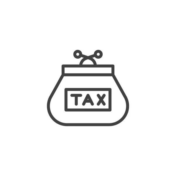 Tax payment line icon — 스톡 벡터