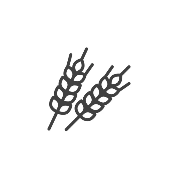 Wheat spikes line icon — Stock Vector