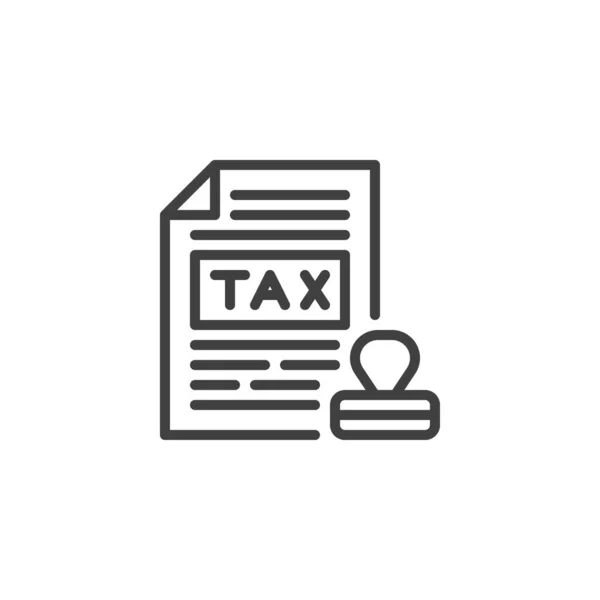 税务印花税线图标 — 图库矢量图片