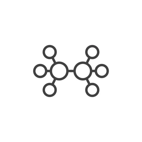 Etan moleküler geometri çizgi simgesi — Stok Vektör