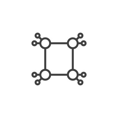 Siklobütan moleküler formül çizgisi simgesi