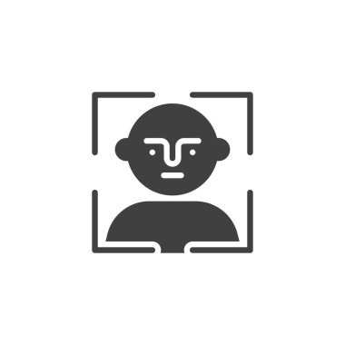 Yüz Biyometrik tanımlama vektörü simgesi