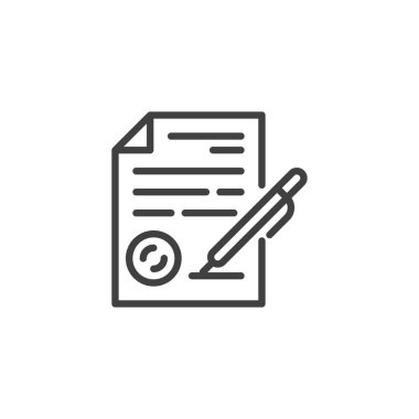 Sözleşme imza satırı simgesi