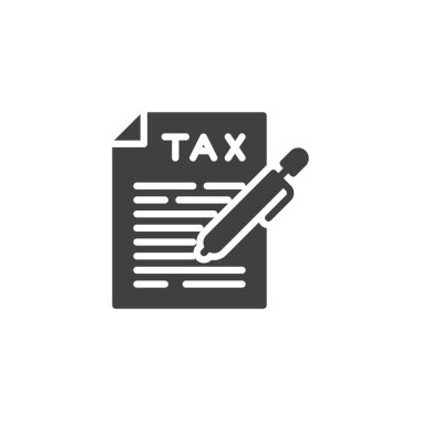 Vergi belgesi imza vektörü simgesi