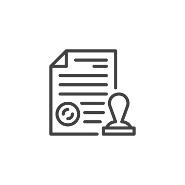 Resmi pul satırı simgesine sahip belge dosyası