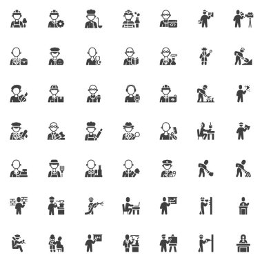 İnsan işgal karakterleri vektör simgeleri belirlendi