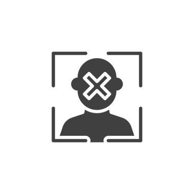 Yüz tarama reddetme vektör simgesi