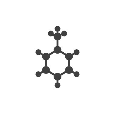 Toluen moleküler yapı vektörü simgesi