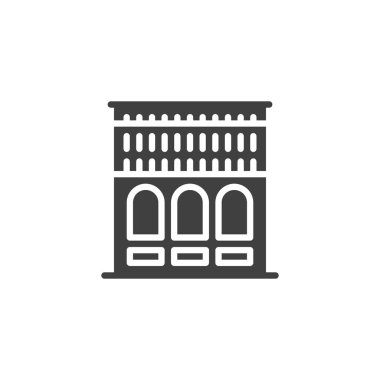 Kemer ve pencere vektör simgesine sahip bina