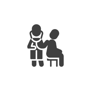 Doktor hasta vektör simgesini kontrol ediyor