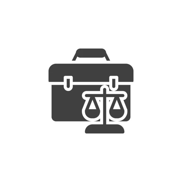 Richter-Waage und Aktenkoffer-Vektorsymbol — Stockvektor