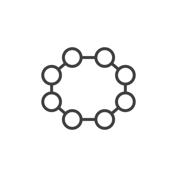 Icono de línea de geometría molecular de azufre rómbico — Vector de stock